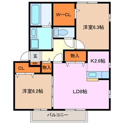 河原田駅 徒歩13分 2階の物件間取画像